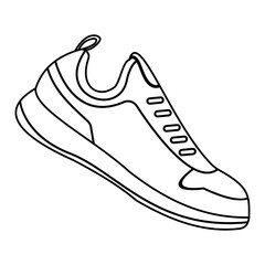 Sneakers Shoes Line Art Illustration