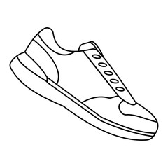 Sneakers Shoes Line Art Illustration