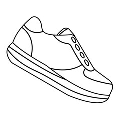 Sneakers Shoes Line Art Illustration