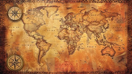 Fototapeta premium ancient map wallpaper
