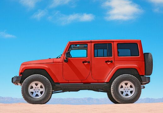 Vehicle Offroad Mockup With Generative AI