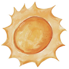 Fototapeta premium watercolor sun painting clip art, summer holiday illustration png