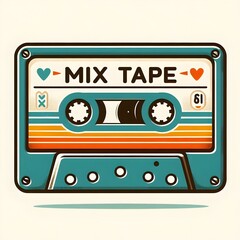 audio cassette tape icon. Generative ai