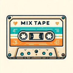 audio cassette tape icon. Generative ai