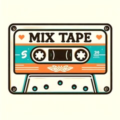 audio cassette tape icon. Generative ai