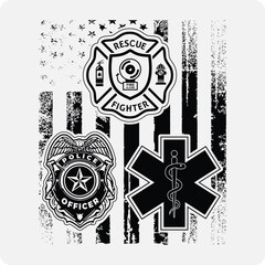I Support First Responders T-shirt Police Firefighter Emt T-shirt American Flag Usa