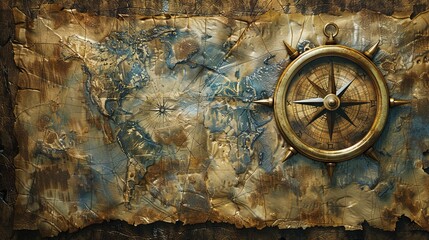 Naklejka premium ancient map wallpaper