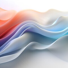 Obraz premium Captivating Gradient Mesh Waves with Glowing Realism in Light Grey and White Tones