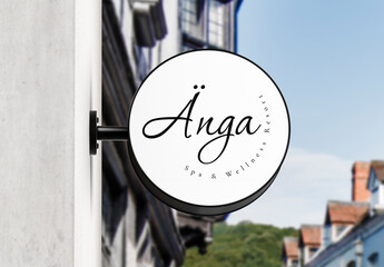 Hanging Round Sign Mockup