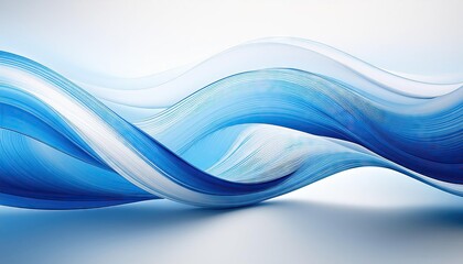 Fototapeta premium Abstract blue and white dynamic waves on a clean background