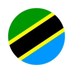Fototapeta premium The flag of Tanzania. Flag icon. Standard color. Round flag. Computer illustration. Digital illustration. Vector illustration.