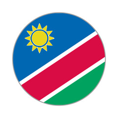 Fototapeta premium The flag of Namibia. Flag icon. Standard color. Round flag. Computer illustration. Digital illustration. Vector illustration.
