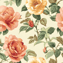 Beautiful seamless floral patterns for fabric and wallpaper, vintage floral patterns, seamless botanical patterns, colorful seamless floral backgrounds for fabric printing