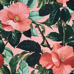 Beautiful seamless floral patterns for fabric and wallpaper, vintage floral patterns, seamless botanical patterns, colorful seamless floral backgrounds for fabric printing