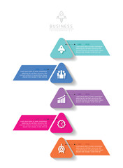 Vector infographic business presentation template connected with 5 options