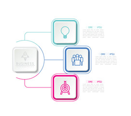 Obraz premium Vector infographic business presentation template connected with 3 options