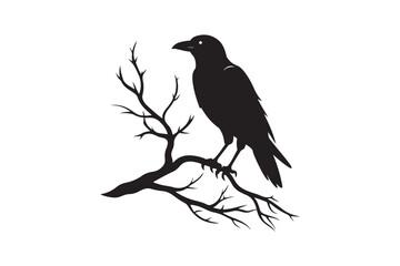 Fototapeta premium Crow silhouette vector illustration