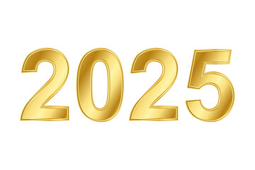 2025 gold on transparent background