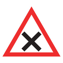 Uncontrolled intersection traffic sign within a red triangle, Traffic signs vector design