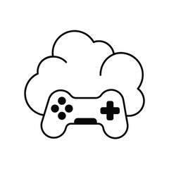 joystick glyph icon with white background vector stock illustration