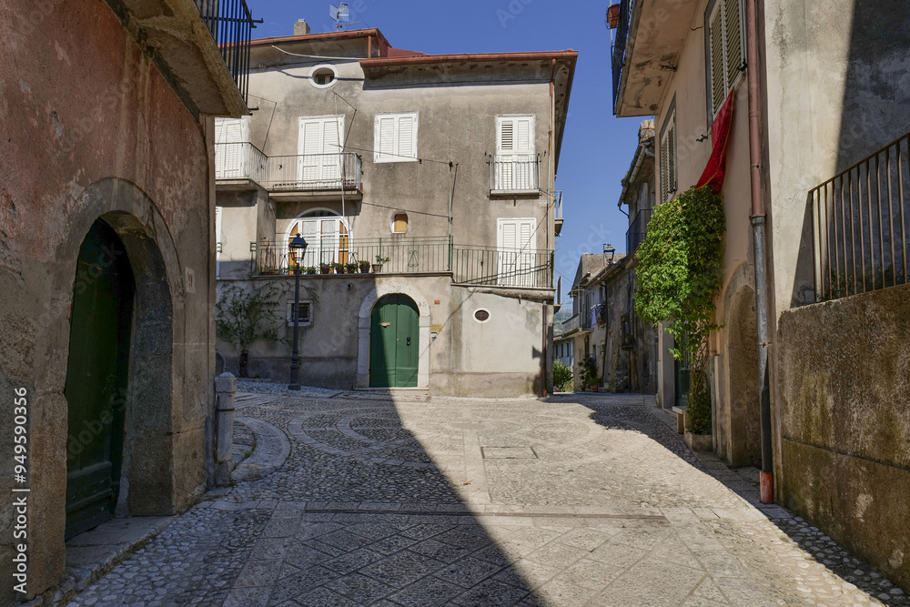 Poster A street of San Lorenzello, a village in Campania, Italy.