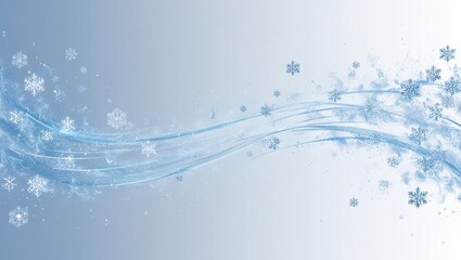 Abstract blue Christmas background with snowflakes and light, winter holiday texture