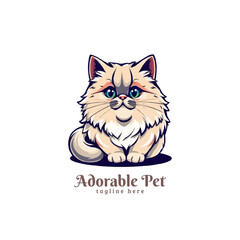 Persian cat vector logo. pet logo. Mascot logo