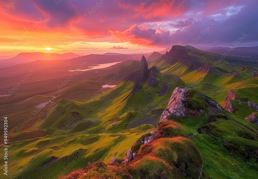 Poster Sunrise Over Mountain Peaks