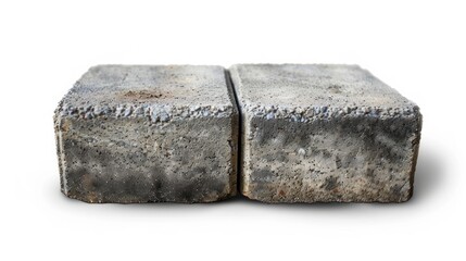 Gray cement cinder block isolate on transparency background PNG