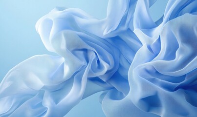 Obraz premium A blue fabric with a wave pattern