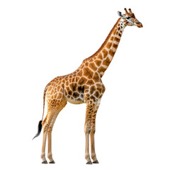 Fototapeta premium Giraffe isolated on a white background as transparent PNG