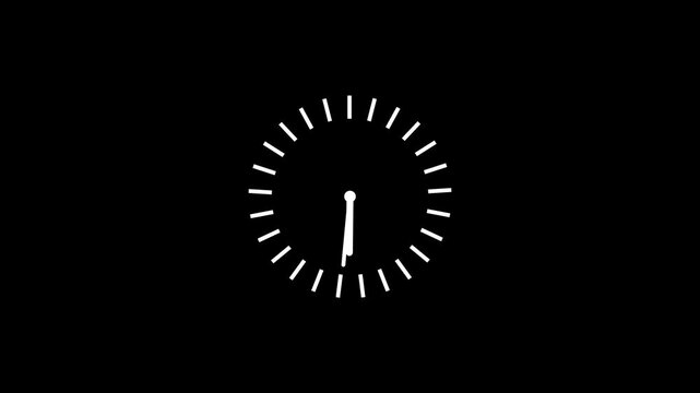 Abstract spinning clock icon animation