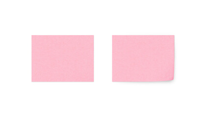 A small rectangular sticky note with a shadow. Pink color