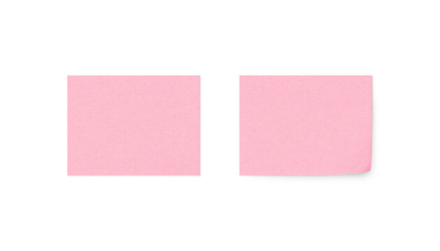A small rectangular sticky note with a shadow. Pink color