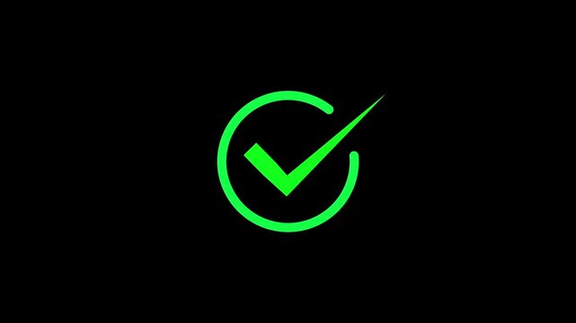 checkmark sign icon animation. tick mark, complete mark, right, conform mark