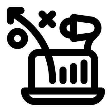 marketing strategy laptop icon black clip art preview