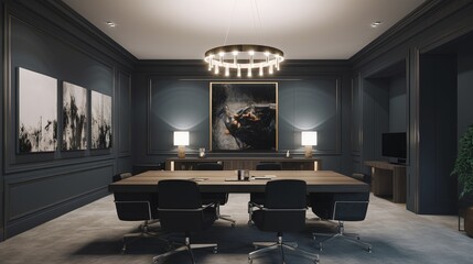 Office meeting room. Conference room interior.