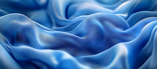 Obraz premium Blurred abstract background created by a blue fabric with wavy patterns suitable for a copy space image