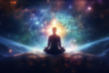 Universe space adult spirituality, blurry background image