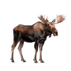 Fototapeta premium Moose isolated on a white background as transparent PNG