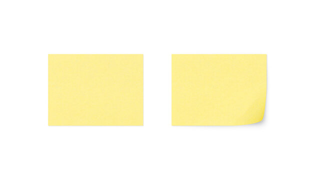 A small rectangular sticky note with a shadow. Yellow color