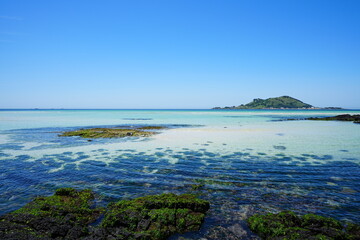Fototapeta premium shoaling beach and clear water 