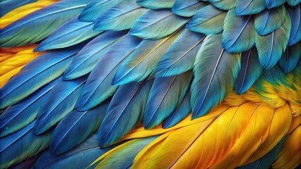 Obraz premium Macaw parrot feather close-up for background