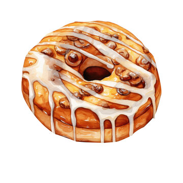 recommend clip art: Cinnamon Roll Donut Clipart Illustration