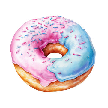recommend clip art: Cotton Candy Donut Clipart Illustration