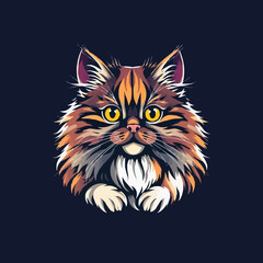 Persian cat vector logo. pet logo