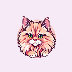 Persian cat vector logo. pet logo