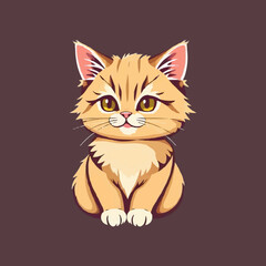 Persian cat vector logo. pet logo