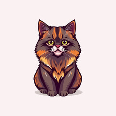 Persian cat vector logo. pet logo
