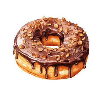 recommend clip art: Mocha Hazelnut Donut Clipart Illustration
